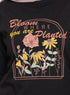 Black Printed Long - Sleeve Design 26 - Khotwh